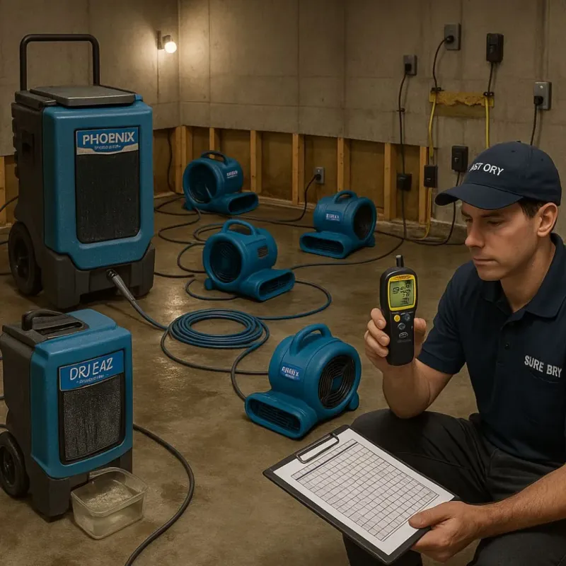 Structural Drying and Dehumidification process in Blythewood, SC